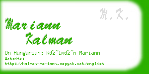 mariann kalman business card